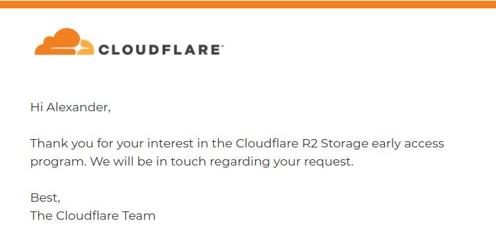 Unsere Anfrage zu R2 bei Cloudflare